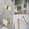 Radaway Essenza Ptj Brushed Gold kabina pięciokątna 90x80cm lewa szkło przejrzyste 1385010-99-01L/1385053-01-01